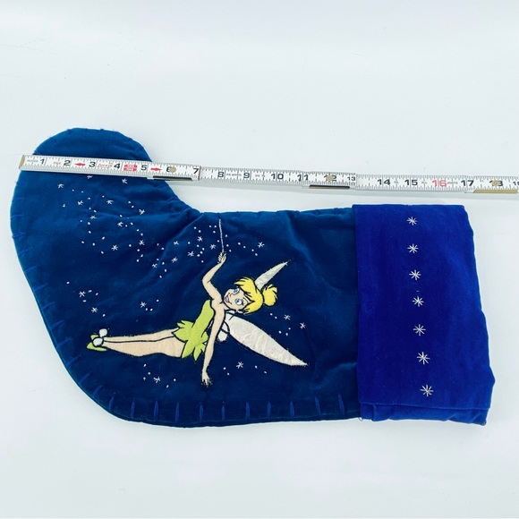 Disney Store 1999 VTG Tinkerbell Velvet Purple 17" Xmas Embroidered Stocking - Picture 4 of 7